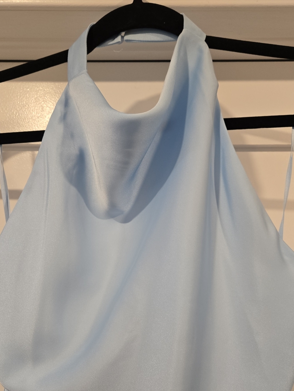 NWT Aritzia AUDIENCE Satin Mini Halter Dress Villa Blue - Picture 11 of 12
